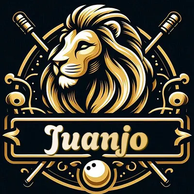 Logo clásico de cabeza de león en oro mate dentro de marco circular, nombre en rectángulo dorado. - Juanjo Logo clásico de cabeza de león en oro mate dentro de marco circular, nombre en rectángulo dorado. - Juanjo