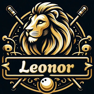 Logo clásico de cabeza de león en oro mate dentro de marco circular, nombre en rectángulo dorado. - Leonor Logo clásico de cabeza de león en oro mate dentro de marco circular, nombre en rectángulo dorado. - Leonor