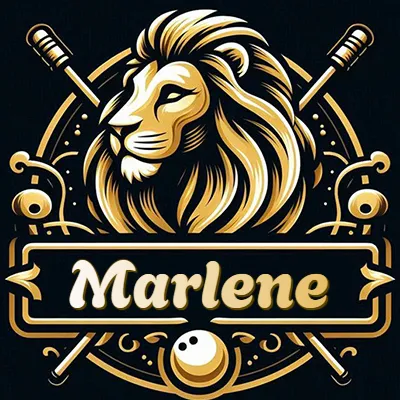 Logo clásico de cabeza de león en oro mate dentro de marco circular, nombre en rectángulo dorado. - Marlen Logo clásico de cabeza de león en oro mate dentro de marco circular, nombre en rectángulo dorado. - Marlen