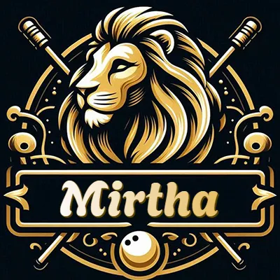 Logo clásico de cabeza de león en oro mate dentro de marco circular, nombre en rectángulo dorado. - Mirtha Logo clásico de cabeza de león en oro mate dentro de marco circular, nombre en rectángulo dorado. - Mirtha