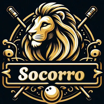 Logo clásico de cabeza de león en oro mate dentro de marco circular, nombre en rectángulo dorado. - Socorro