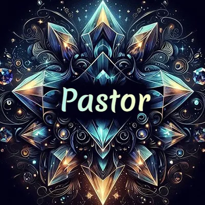 Formación geométrica compleja de cristales y diamantes dispuestos en forma de flor o estrella radiante, donde se entrelazan colores azules y dorados con toques de luz fascinantes y detalles artísticos precisos. El nombre Pastor está escrito con tipografía fluida simple en el corazón del área negra en el centro del diseño de cristal. Formación geométrica compleja de cristales y diamantes dispuestos en forma de flor o estrella radiante, donde se entrelazan colores azules y dorados con toques de luz fascinantes y detalles artísticos precisos. El nombre Pastor está escrito con tipografía fluida simple en el corazón del área negra en el centro del diseño de cristal.