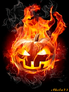 Calabaza en llamas imagenes gif de halloween - Calabaza en llamas imágenes gif de halloween