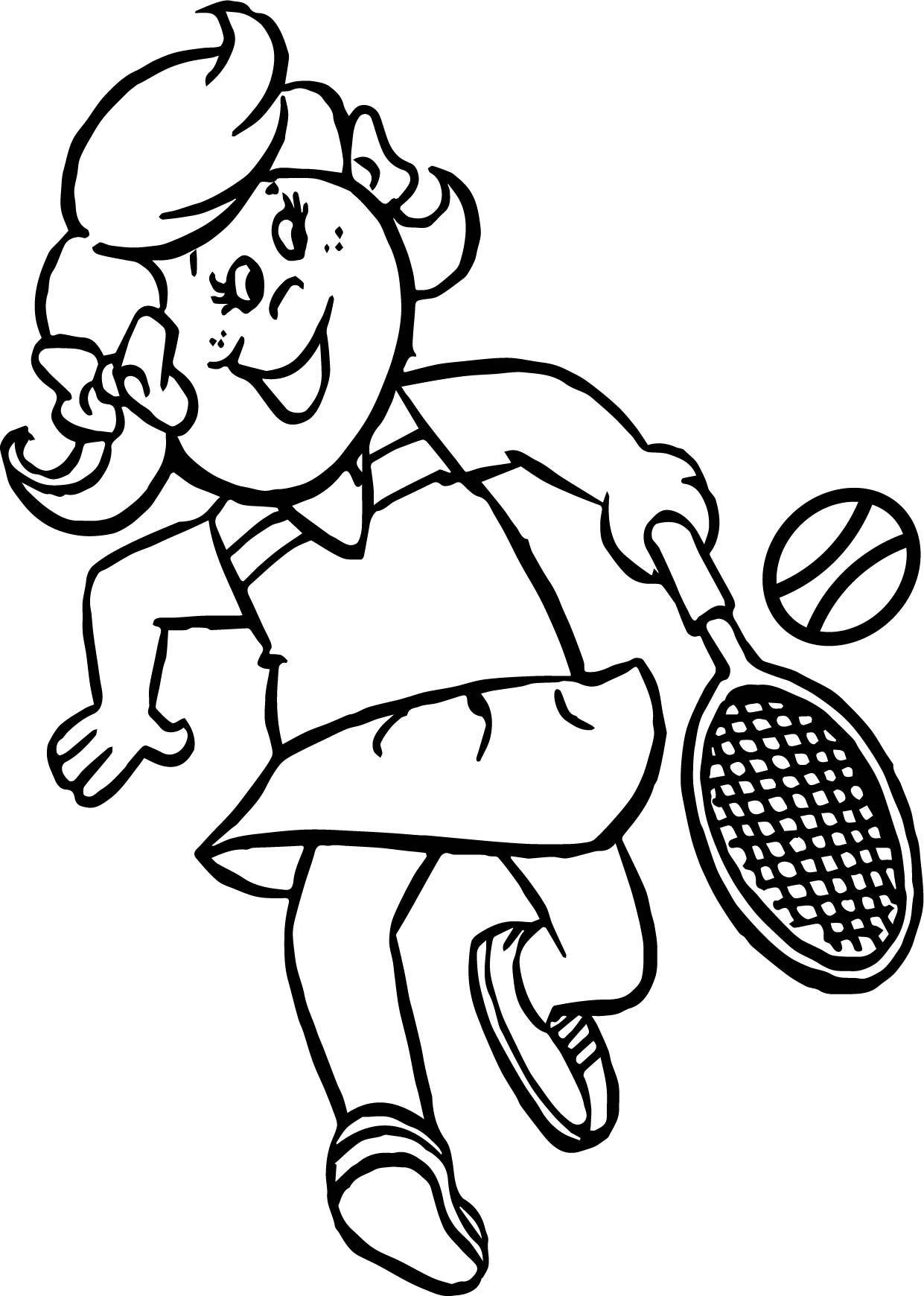 Nina grande jugar al tenis dibujos para colorear - Niña grande, jugar al tenis dibujos para colorear