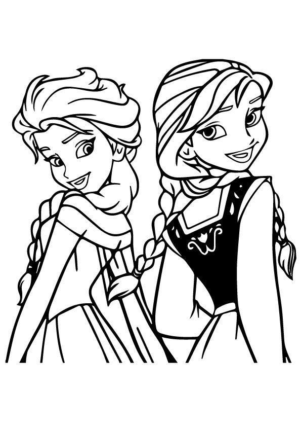 Princesa Elsa y Princesa Anna dibujos para colorear - Princesa Elsa y Princesa Anna dibujos para colorear