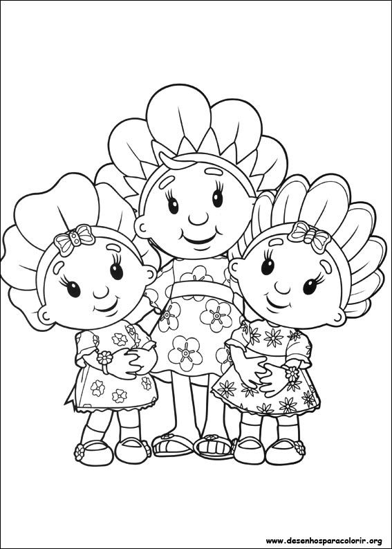 Tres ninas dibujos para colorear - Tres niñas dibujos para colorear