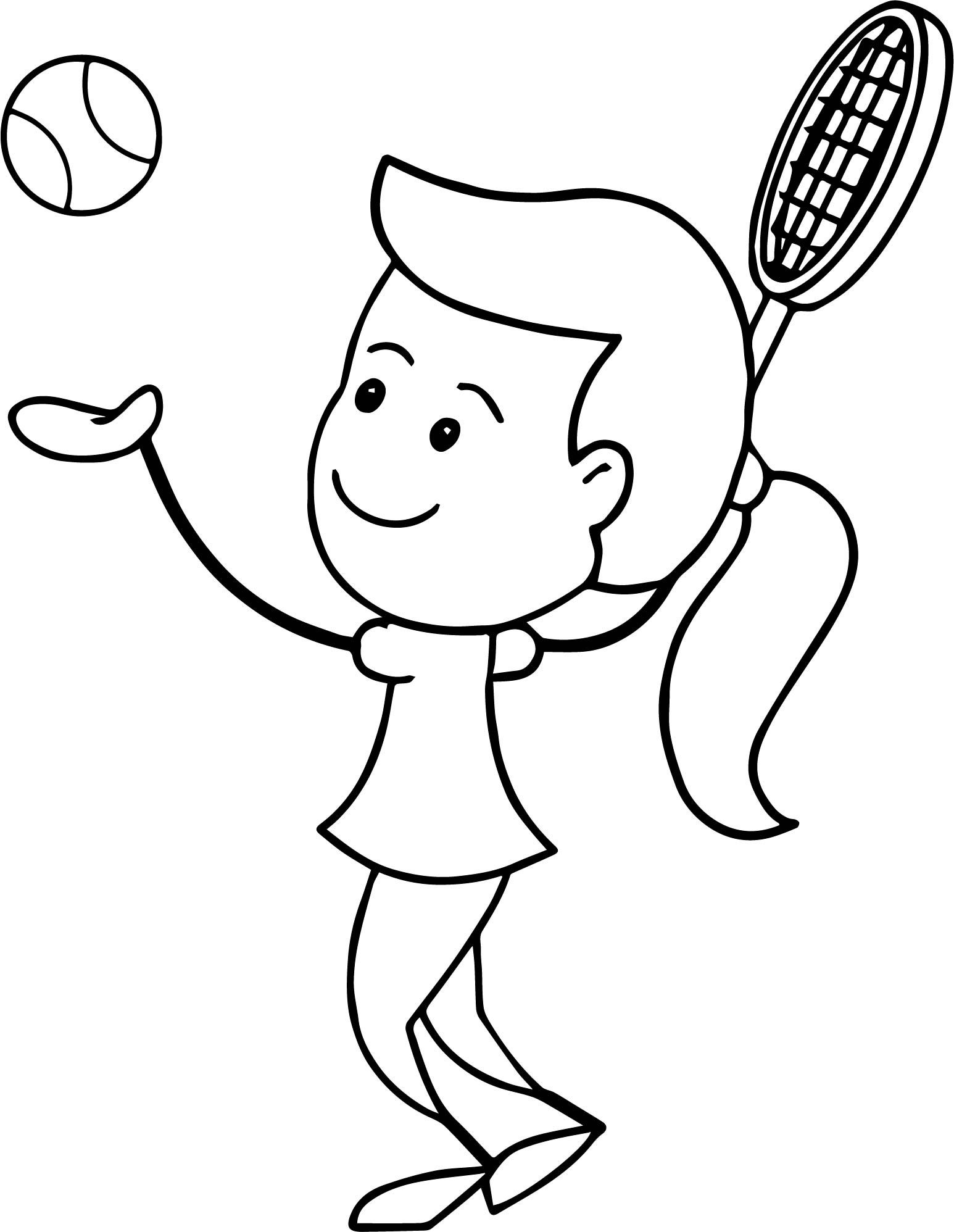 nina jugando al tenis dibujos para colorear - niña jugando al tenis dibujos para colorear