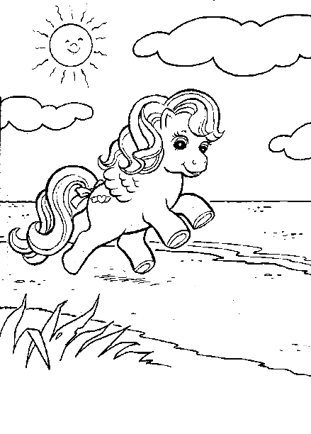 pequeno caballo jugando dibujos para colorear - pequeño caballo jugando dibujos para colorear
