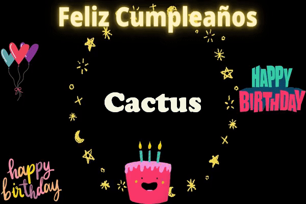 Animados Gifs imagenes Feliz Cumpleanos Cactus - Animados Gifs imágenes Feliz Cumpleaños Cactus